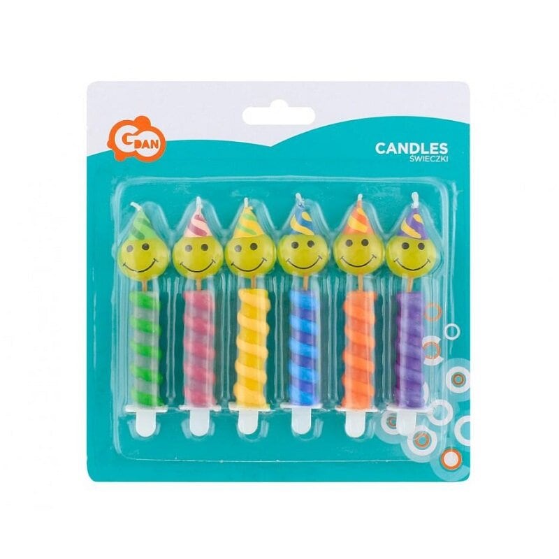 Kerzen - Party Smiley 6er-Pack