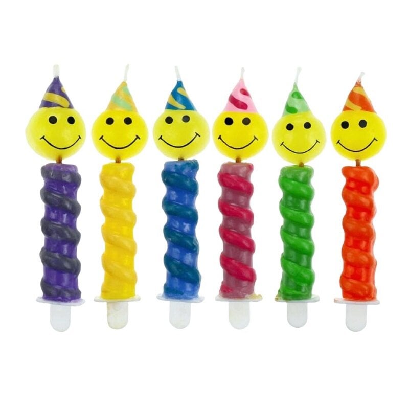 Kerzen - Party Smiley 6er-Pack
