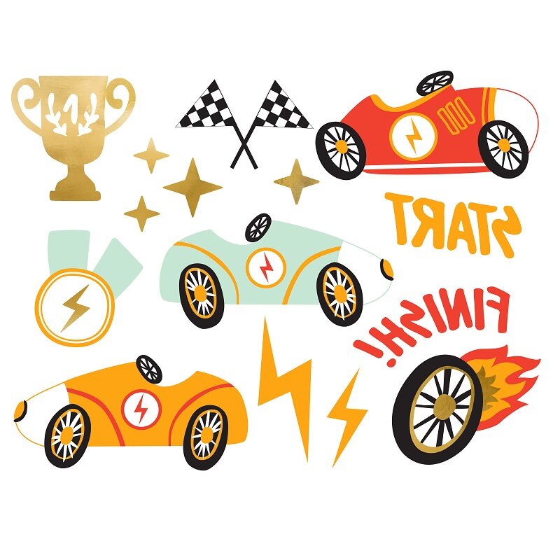 Rennwagen - Tattoos 11er-Pack