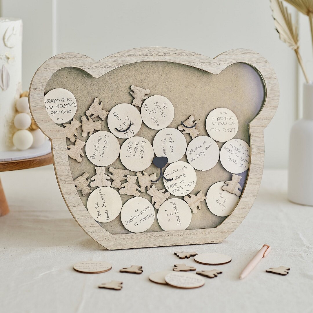 Teddybär - Gästebuch in Holzrahmen