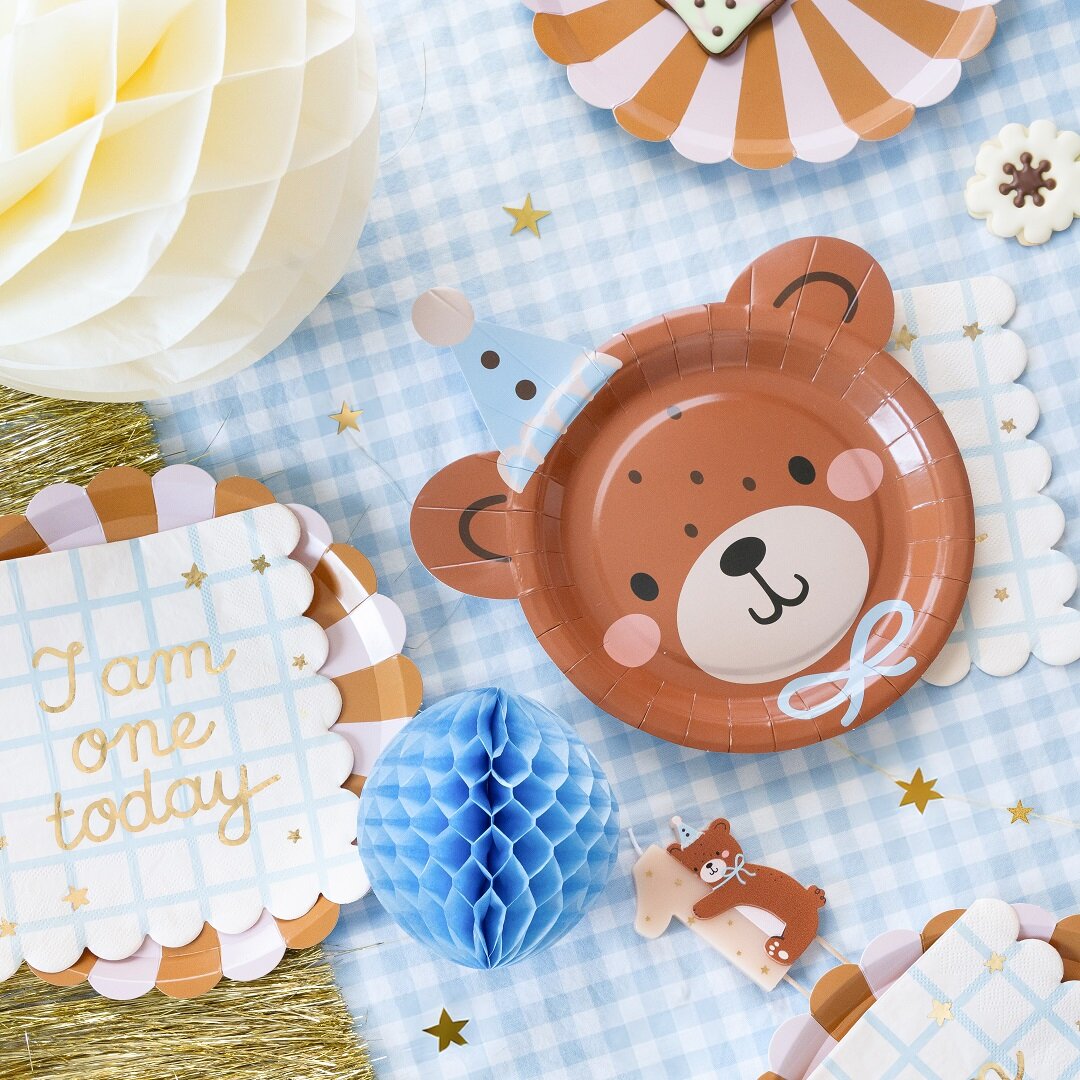 Teddybär - Teller mit Teddybären-Gesicht 6er-Pack