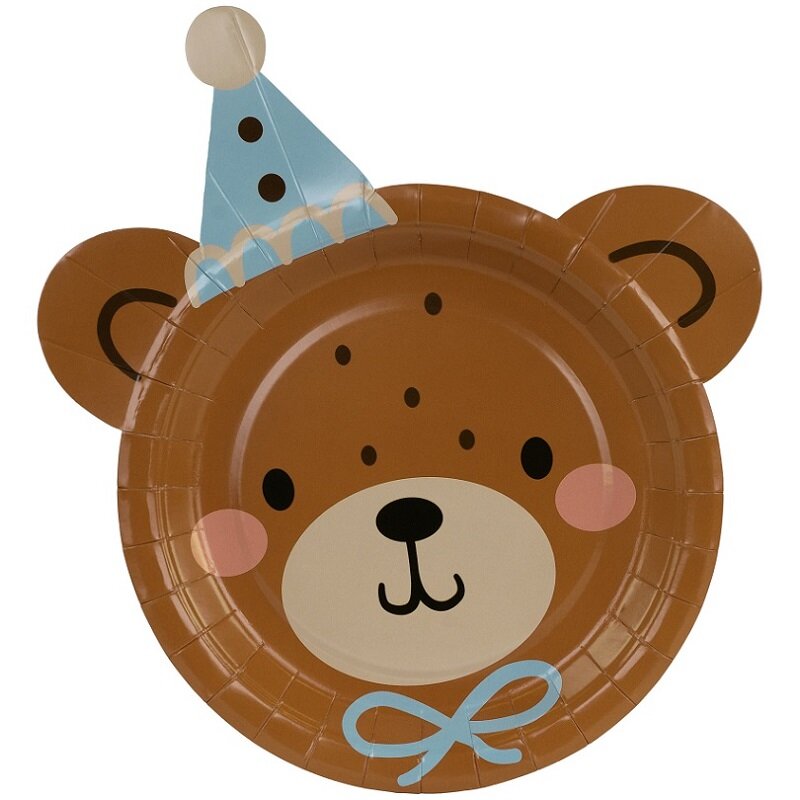 Teddybär - Teller mit Teddybären-Gesicht 6er-Pack