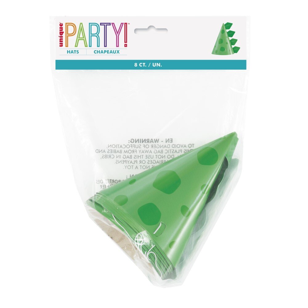 Dino Party - Partyhüte 8er-Pack
