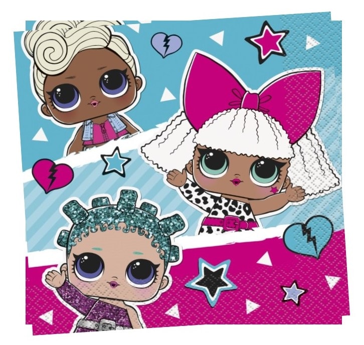 LOL Surprise - Servietten 33 cm, 16er-Pack