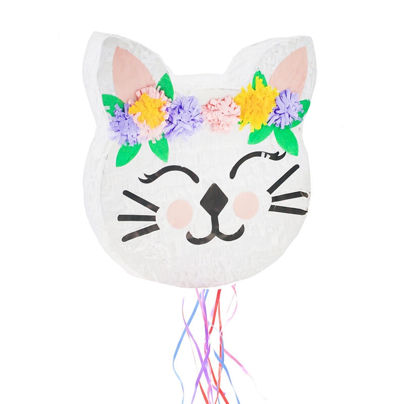 Piñata - Katze mit Blumen 35 cm