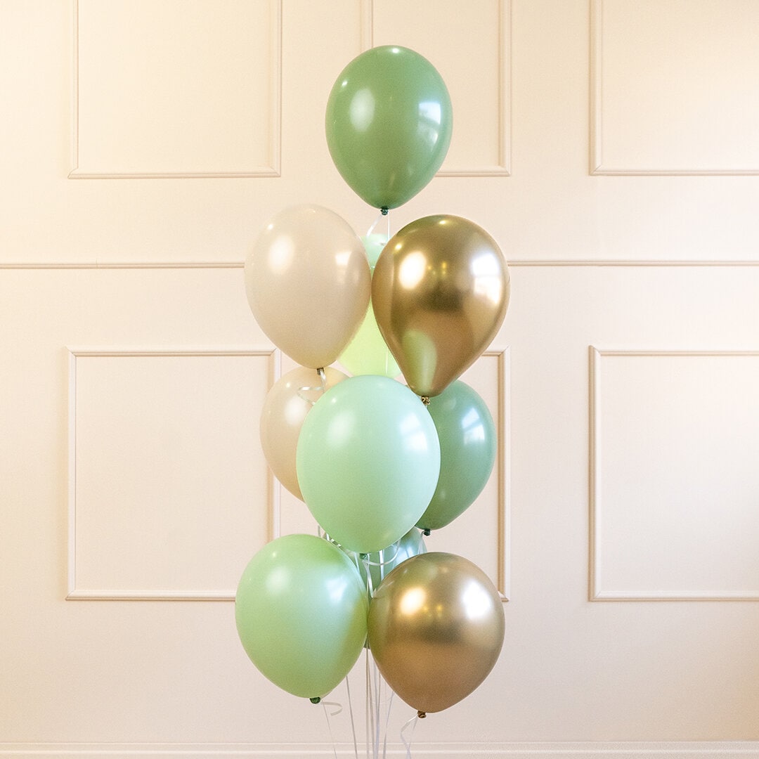 Ballonmix Grün & Gold 10er-Pack