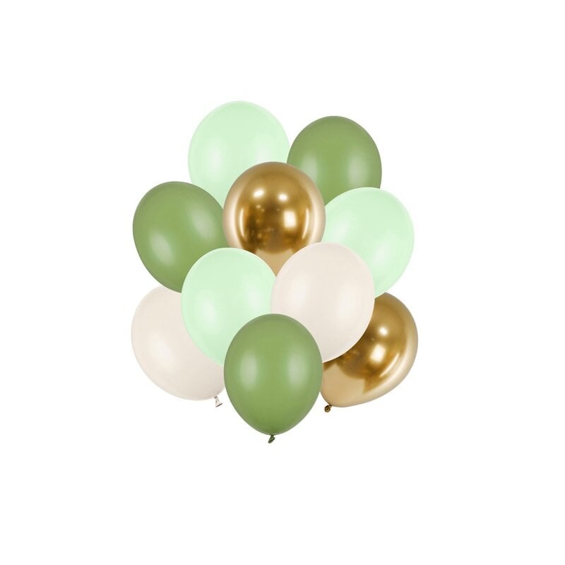 Ballonmix Grün & Gold 10er-Pack