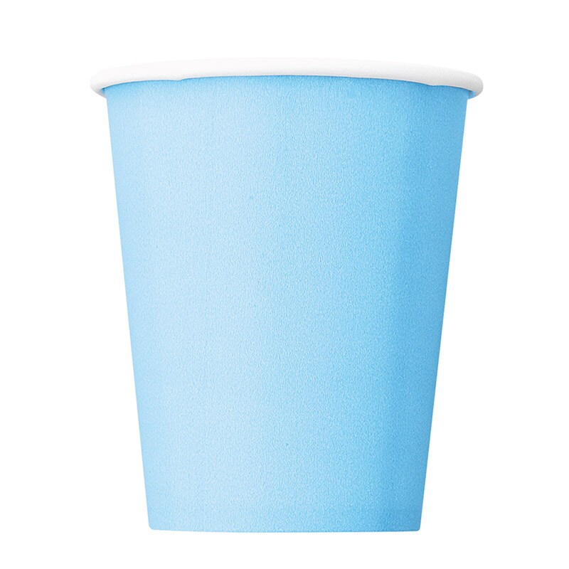 Pappbecher 266 ml Hellblau 8er-Pack