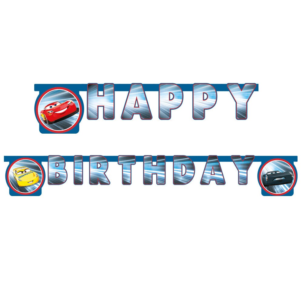 Disney Cars Girlande Happy Birthday
