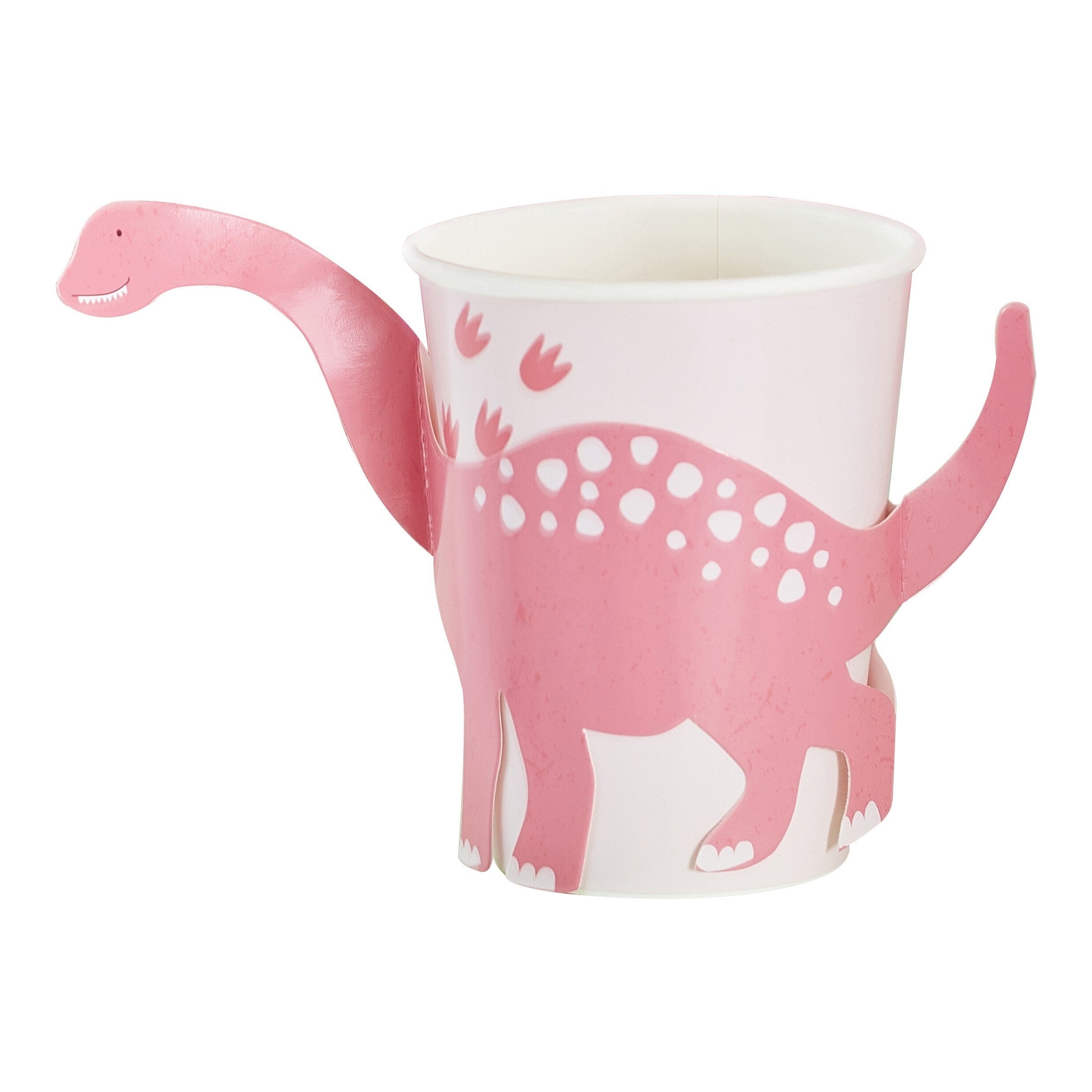 Dinosaurier Roar Pink - Pappbecher 8er Pack