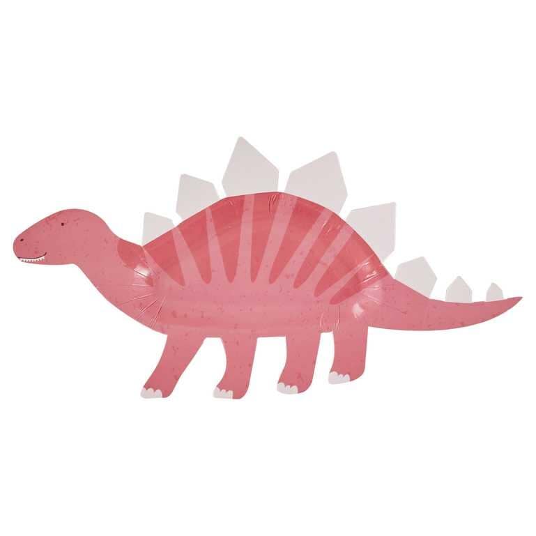 Dinosaurier Roar Pink - Geformte Teller 8er Pack