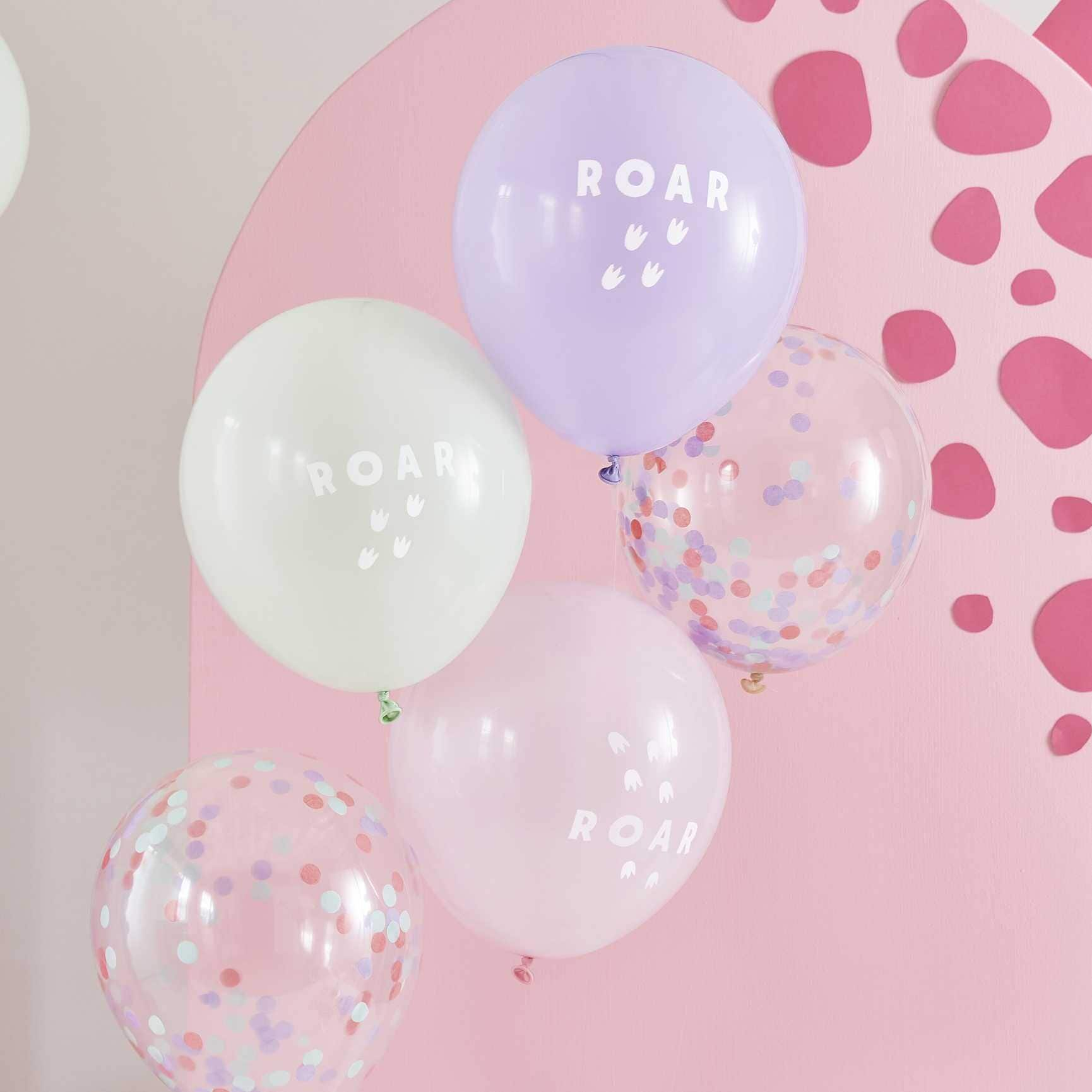 Dinosaur Roar Pink - Luftballons im 5er Pack