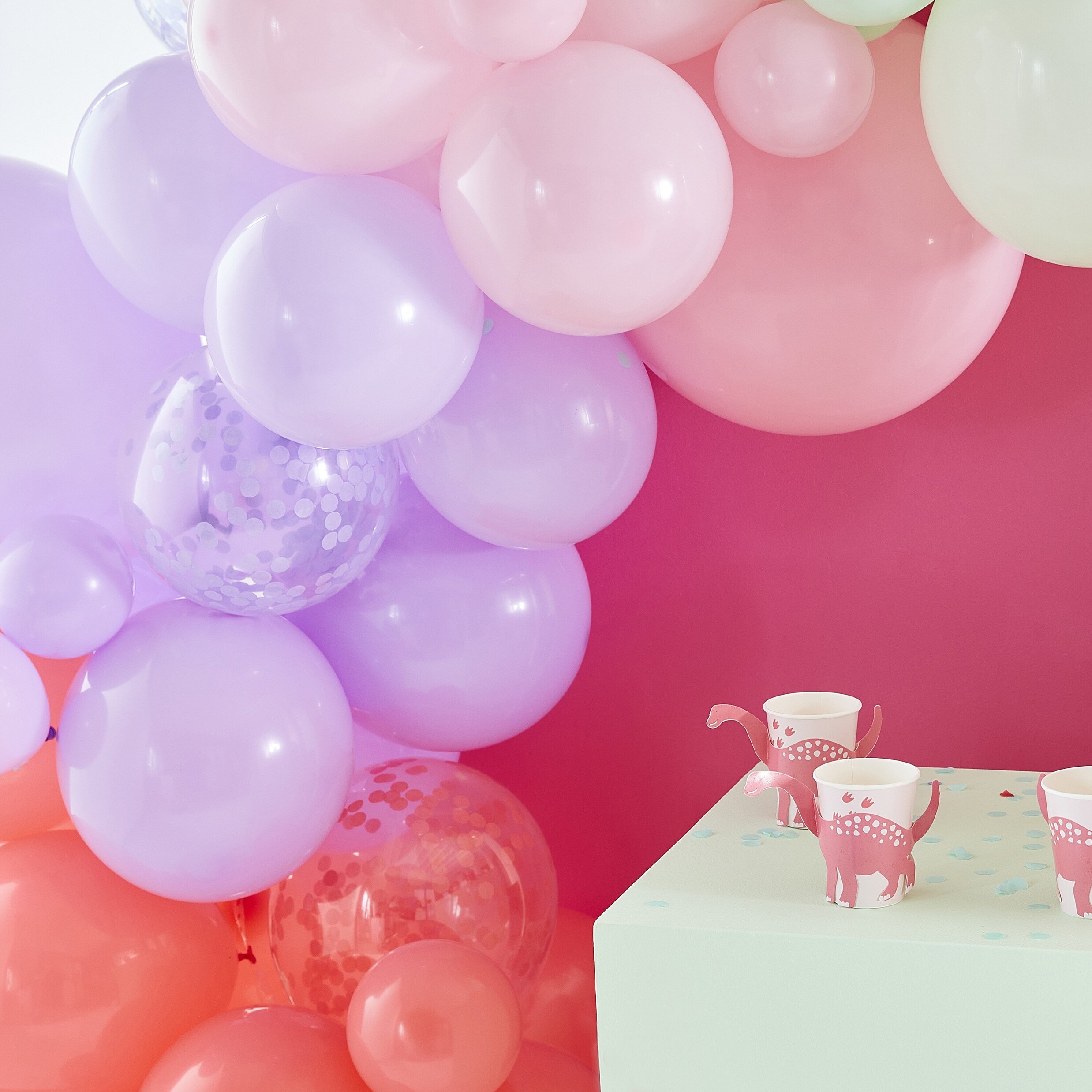 Dinosaur Roar Pink - DIY Ballongirlande