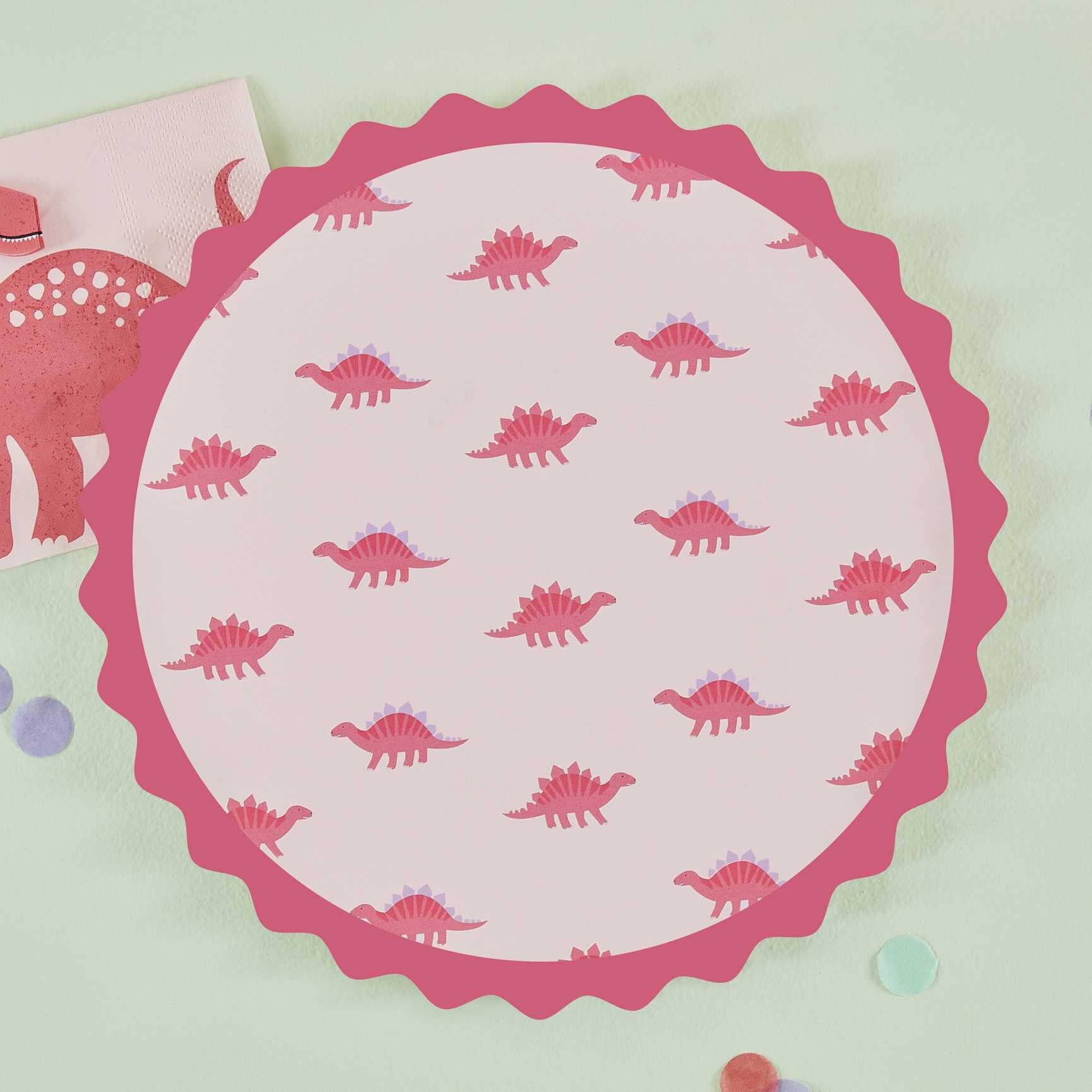 Dinosaurier Roar Pink - Teller 8er-Pack