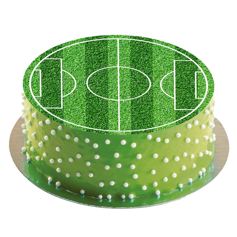 Tortenaufleger Fußballfeld - Fondant 16 cm (rund)