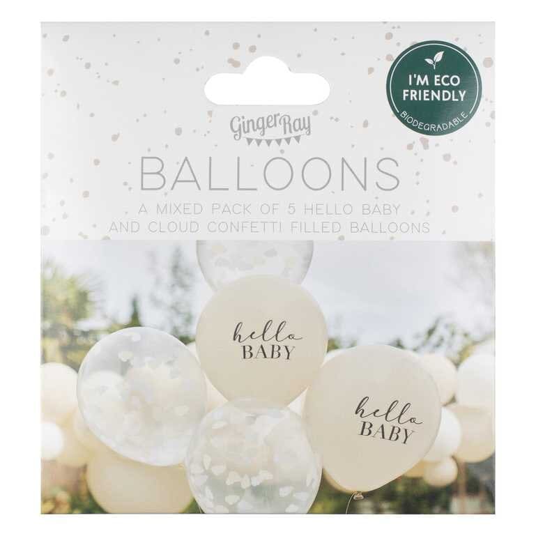 Hello Baby - Luftballons im 5er-Pack