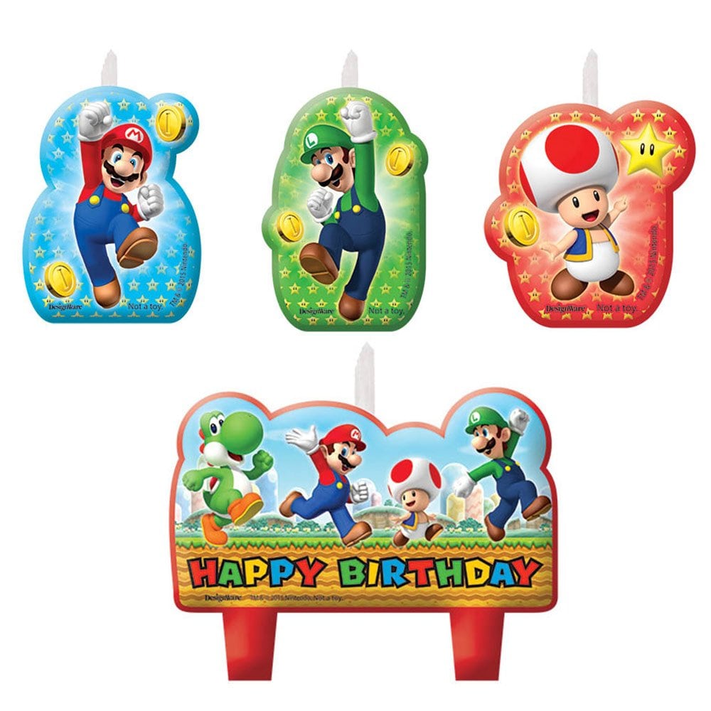 Super Mario Tortenkerzen 4er-Pack