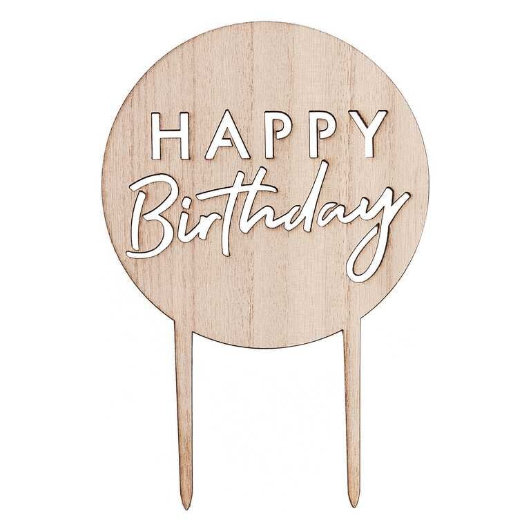 Cake Topper - Alles Gute zum Geburtstag aus Holz