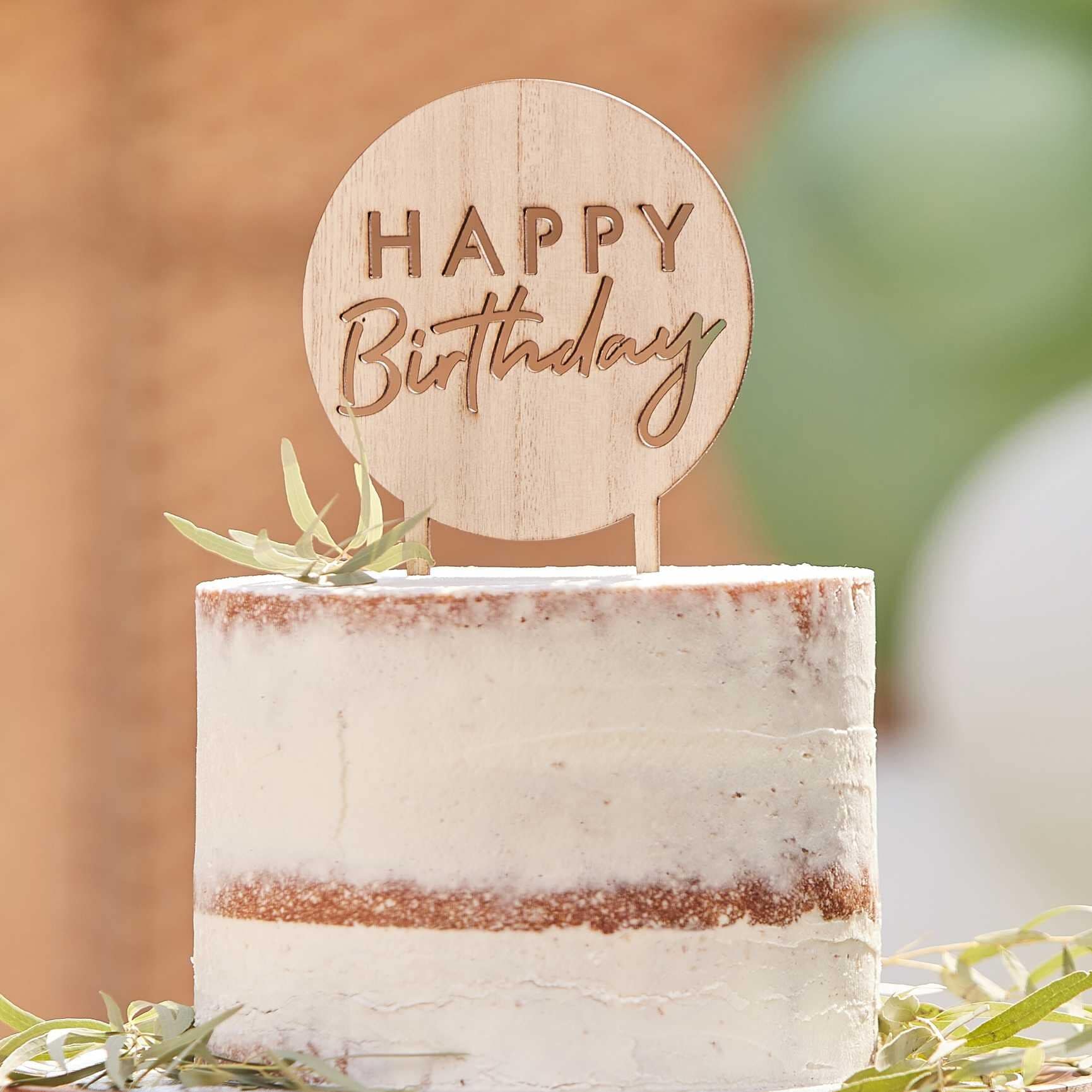 Cake Topper - Alles Gute zum Geburtstag aus Holz