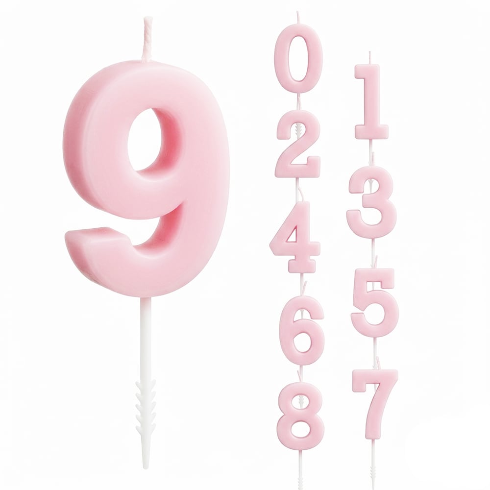 Zahlenkerze Pastellrosa