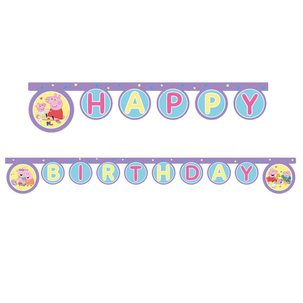 Peppa Wutz Girlande Happy Birthday