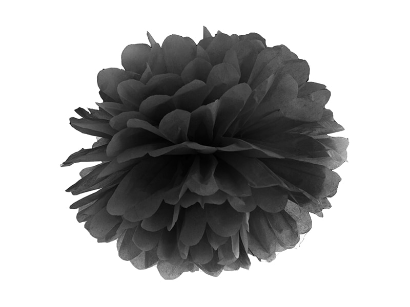 Pompon Schwarz 25 cm