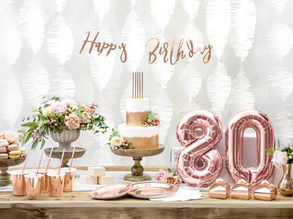 Zahlen Luftballons in Roségold 35 cm