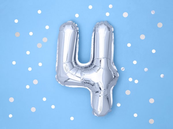 Zahlen Luftballons in Silber 35 cm