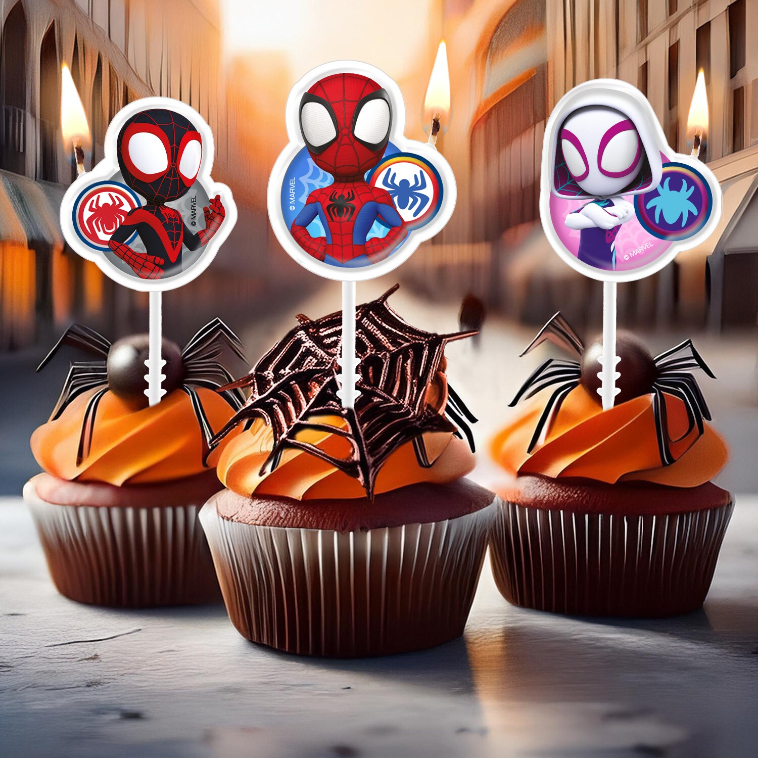 Spidey - Tortenkerzen Picks 4er-Pack