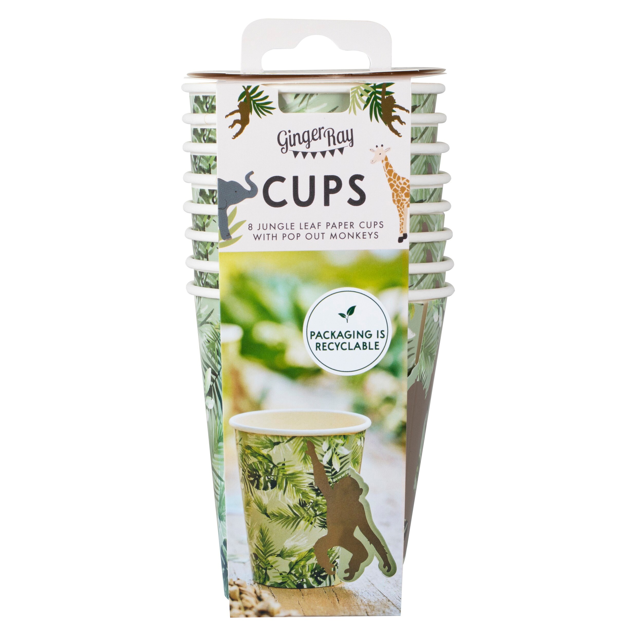 Let's Go Wild - Pappbecher Affen 8er-Pack