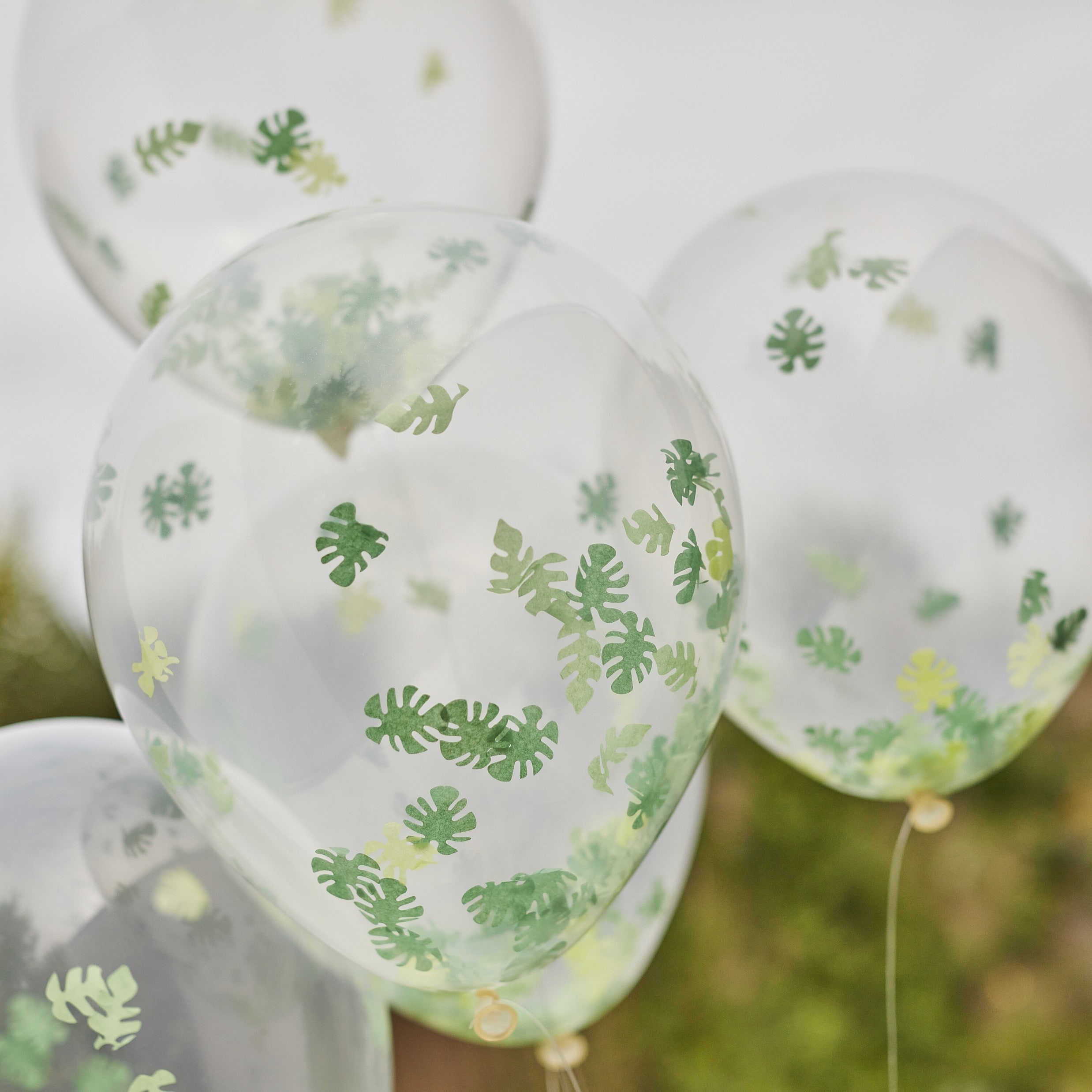 Let's Go Wild - Luftballons mit Blattkonfetti 5er-Pack