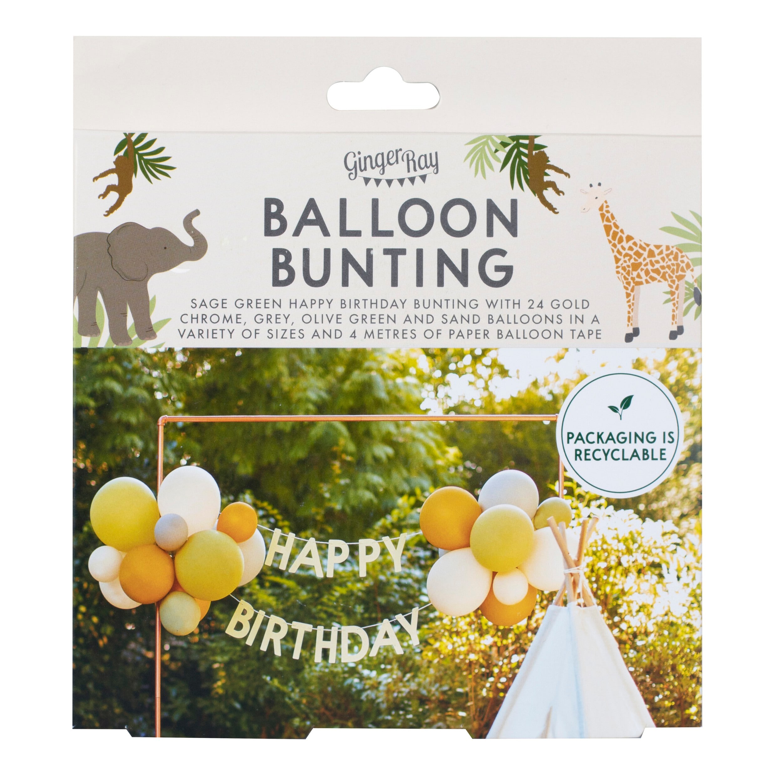 Let's Go Wild - Happy Birthday-Girlande mit Luftballons