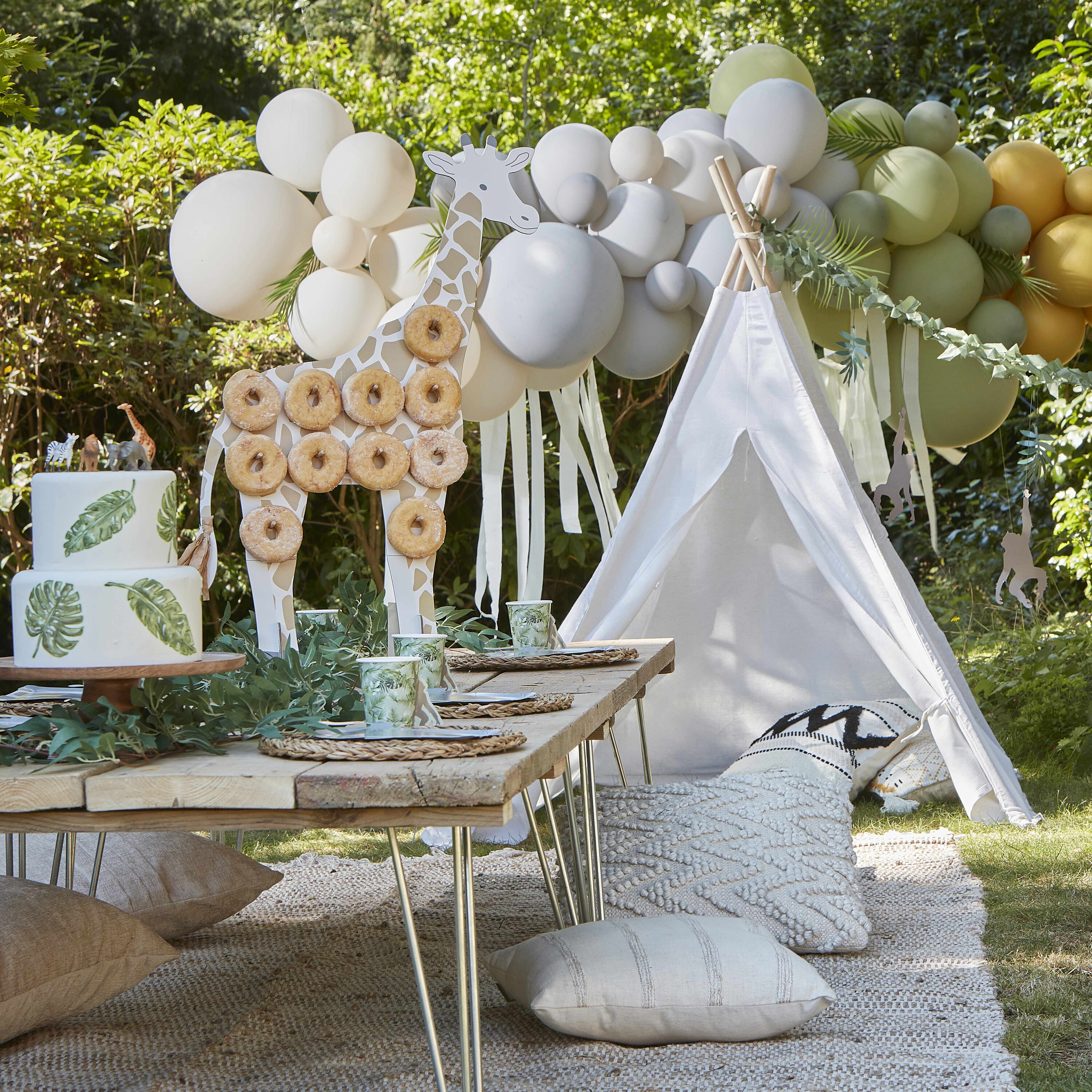 Let's Go Wild - Luftballons mit Blattkonfetti 5er-Pack