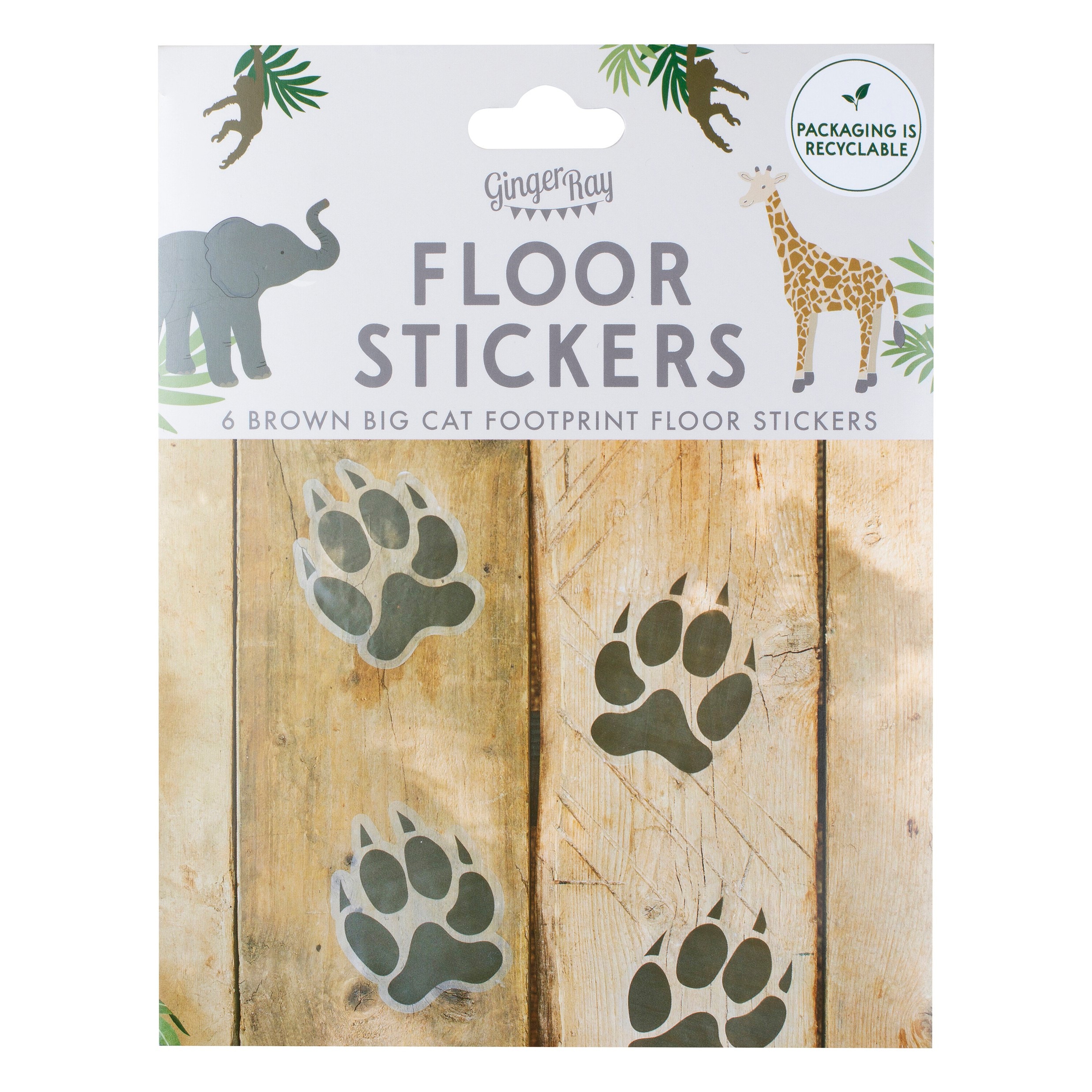 Let's Go Wild - Sticker Fußabdrücke Tiere 6er-Pack